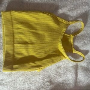 Zara Yellow Ribbed Crop Top